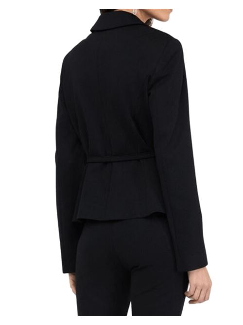 Giacca con cintura logata in misto viscosa, colore nero LIU JO | MF5140-J918922222